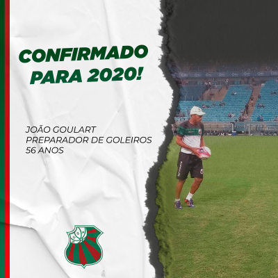 JOÃO GOULART SERÁ O PREPARADOR DE GOLEIROS